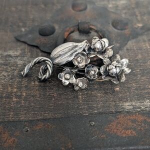 Handmade Sterling Silver Floral Brooch